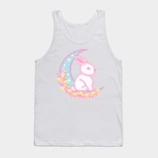 Bunny on Moon Pixel Art Tank Top